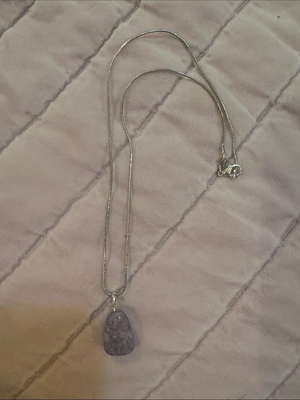 Silver Necklace with Purple Druzy Pendant